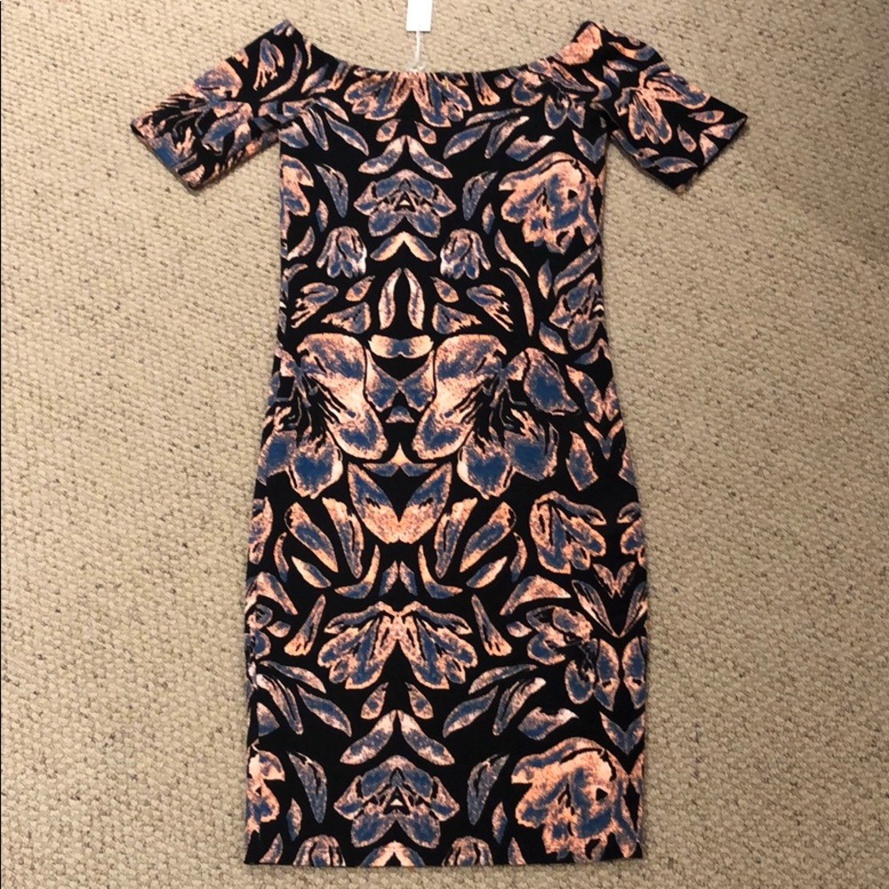 Black and floral bodycon